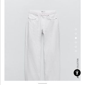White straight leg denim jeans Zara